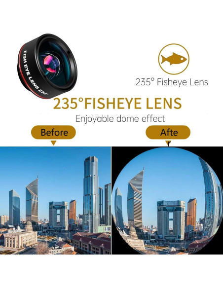 Lente Ojo de Pez HD FOTN 235 para Smartphones - Clip Universal Lente Ojo de Pez HD FOTN 235 para Smartphones - Clip Universal