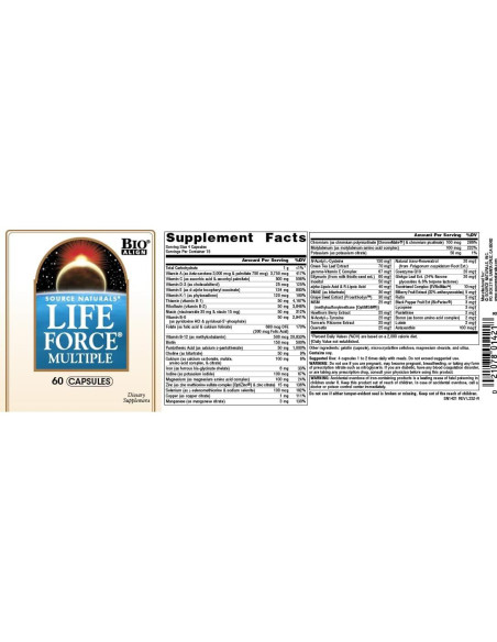 Multivitamínico Diario Alta Potencia Source Naturals 60 Cápsulas Multivitamínico Diario Alta Potencia Source Naturals 60 Cápsulas