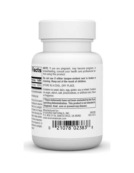 Vitamina D-3 5000 IU Source Naturals 100 Gelatinas Blandas Vitamina D-3 5000 IU Source Naturals 100 Gelatinas Blandas