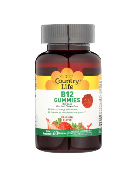 Gominolas de Vitamina B12 Country Life 850 mcg 60 unidades Gominolas de Vitamina B12 Country Life 850 mcg 60 unidades