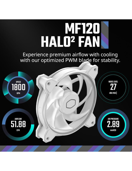 Cooler Master Hyper 212 Halo Enfriador de CPU Blanco 15.4cm Cooler Master Hyper 212 Halo Enfriador de CPU Blanco 15.4cm