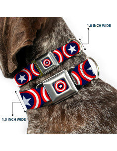 Collar de Perro Buckle-Down Capitán América Azul Marino 3.81 cm 2