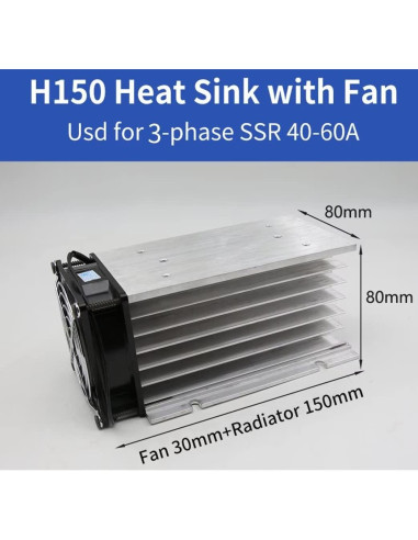 Disipador de Calor H150 Aigoodele con Ventilador 220V 40-80A