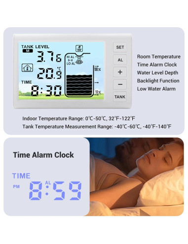 Sensor de Nivel de Agua Ultrasónico Srliya con Pantalla 4.3"