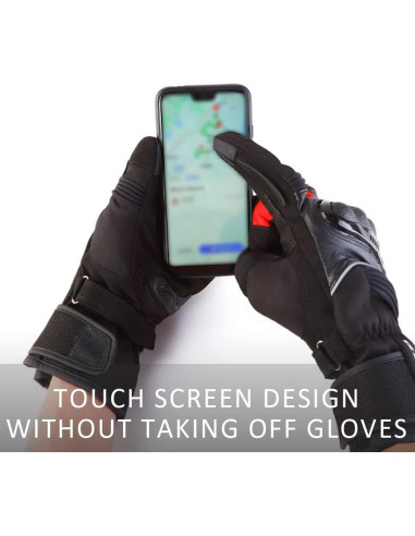 Guantes de Invierno OLizee Impermeables Ajustables para Motocicleta