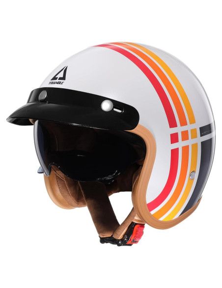 Casco de Moto TRIANGLE B206 Retro 3/4 Ajustable Blanco Casco de Moto TRIANGLE B206 Retro 3/4 Ajustable Blanco