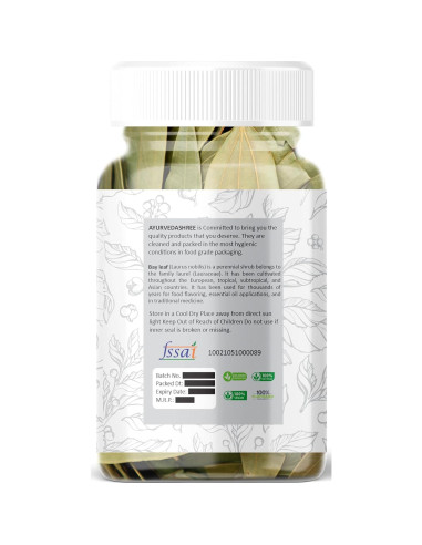 Hoja de Laurel Tej Patta AYURVEDASHREE 25g Especia Natural