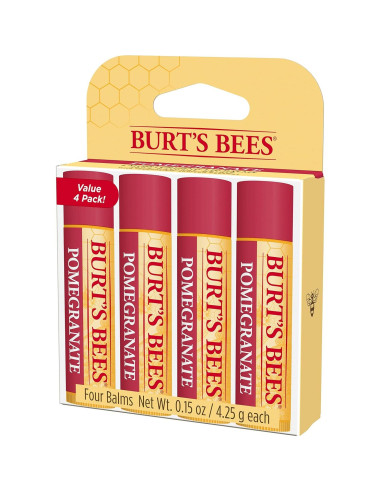 Bálsamo Labial Burt's Bees Granada 4.25g x 4, 100% Natural