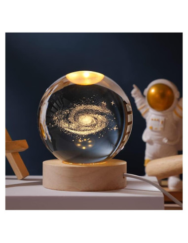 Esfera de Cristal 3D Coyoohouse Galaxia con Luz LED