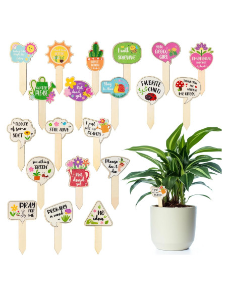 WATINC 20 Etiquetas de Madera para Plantas - Jardinería WATINC 20 Etiquetas de Madera para Plantas - Jardinería