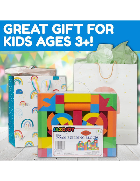 Bloques de Espuma JaxoJoy 108 Piezas EVA para Niños 3-8 Años Bloques de Espuma JaxoJoy 108 Piezas EVA para Niños 3-8 Años