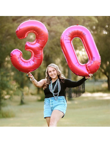 Globo de Número 0 Rosa Fucsia 101,6 cm para Fiestas