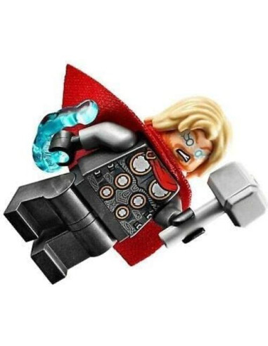 Minifiguras LEGO Thor y Loki con Mjolnir y Tesseract - 5 cm