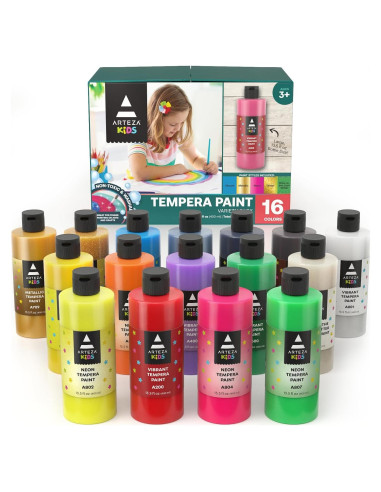 Set de Pintura Témpera Arteza Niños 16 Botellas 400 ml