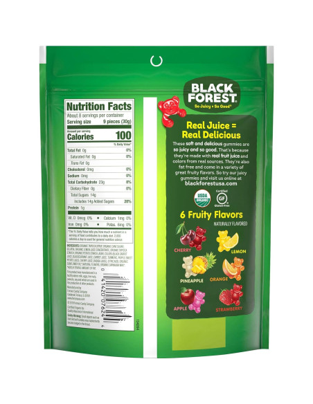 Ositos de Goma Orgánicos Black Forest 227g - 6 Sabores Frutales Ositos de Goma Orgánicos Black Forest 227g - 6 Sabores Frutales