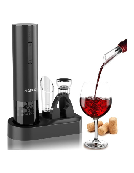 Juego de Abridor de Vino Eléctrico Higfra con Accesorios 4 en 1 Juego de Abridor de Vino Eléctrico Higfra con Accesorios 4 en 1