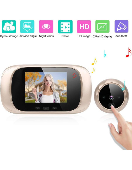 Visor Digital de Mirilla Tbest 2.8" LCD con Cámara y Timbre Visor Digital de Mirilla Tbest 2.8" LCD con Cámara y Timbre