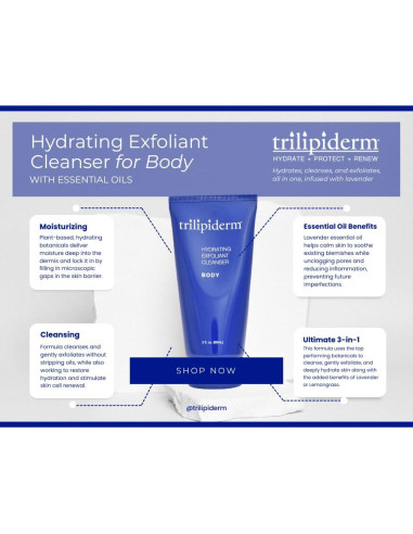 Limpiador Exfoliante Hidratante Trilipiderm 89 ml - Jabón Corporal 3 en 1