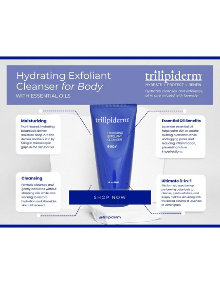 Limpiador Exfoliante Hidratante Trilipiderm 89 ml - Jabón Corporal 3 en 1 Limpiador Exfoliante Hidratante Trilipiderm 89 ml - Jabón Corporal 3 en 1
