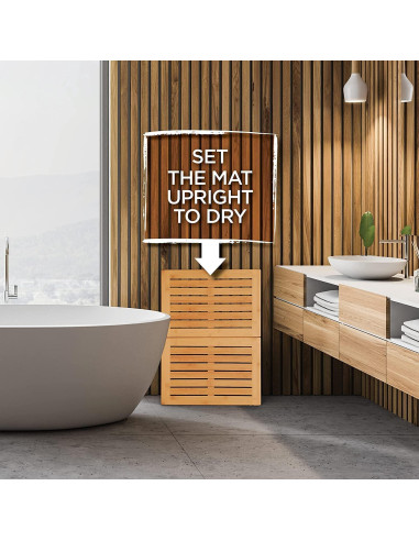 Alfombra de Baño de Bambú Antideslizante 61x46 cm - BEL-FSM