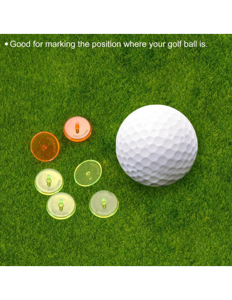 Marcador de Pelota de Golf PATIKIL Naranja Redondo Transparente Marcador de Pelota de Golf PATIKIL Naranja Redondo Transparente