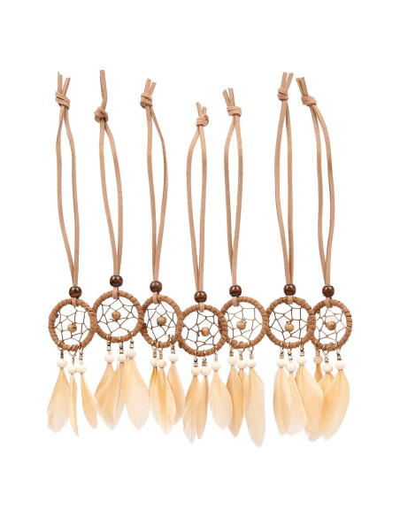 Set de 7 Atrapas Sueños Khaki - Colgantes para Auto y Decoración Set de 7 Atrapas Sueños Khaki - Colgantes para Auto y Decoración
