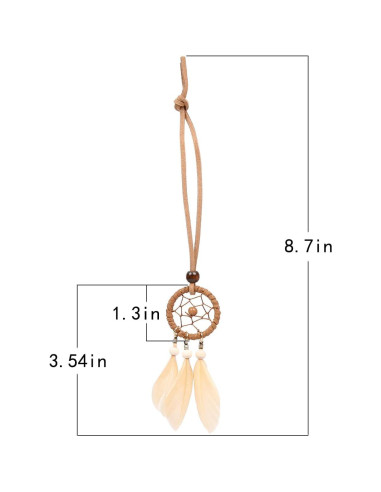 Set de 7 Atrapas Sueños Khaki - Colgantes para Auto y Decoración