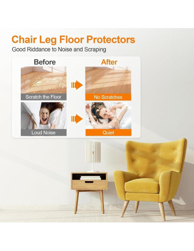 Protectores de suelo para patas de silla Oxinome - 32 piezas