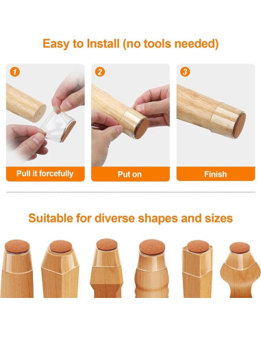 Protectores de suelo para patas de silla Oxinome - 32 piezas
