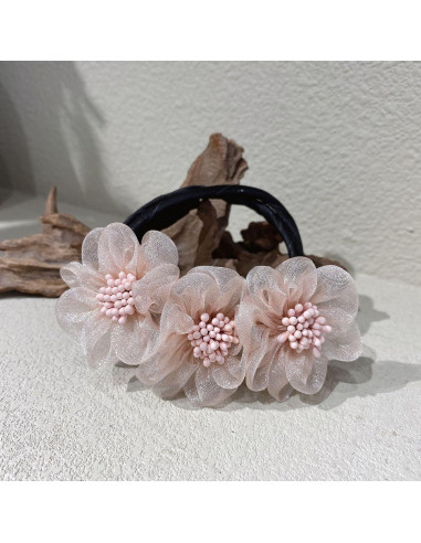 3 Piezas Hacedores de Moño de Flor Elandy 32cm Tela Gasa