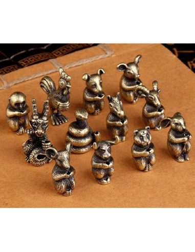 Estatua Mini Serpiente de Latón DMtse 2.5x2x3.2 cm Feng Shui