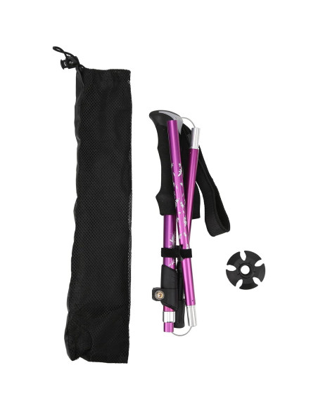 Bastón de Trekking Plegable Kuuleyn 110cm Aluminio Púrpura Bastón de Trekking Plegable Kuuleyn 110cm Aluminio Púrpura