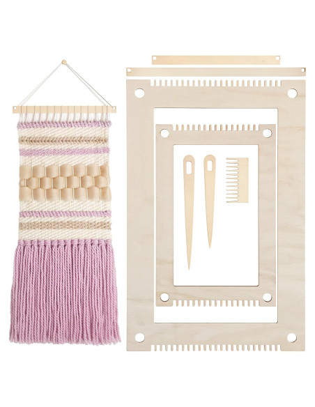 Kit de telar de tejido rectangular 7 piezas Zyghjort madera Kit de telar de tejido rectangular 7 piezas Zyghjort madera