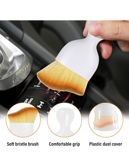 Cepillo de Polvo Ziciner para Interior de Auto - Blanco Cepillo de Polvo Ziciner para Interior de Auto - Blanco
