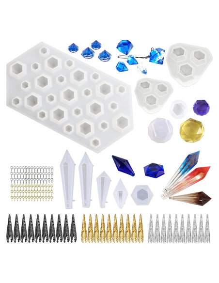 Conjunto de Moldes de Resina Woohome 26 PCS para Joyería Conjunto de Moldes de Resina Woohome 26 PCS para Joyería