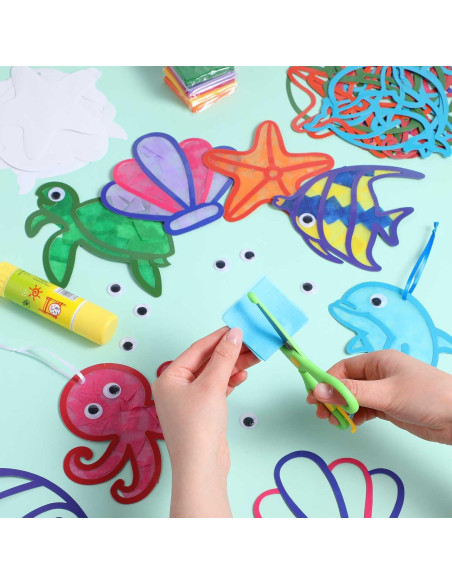 Kit de Manualidades Oceánicas Feifeiya - 24 Sets DIY Papel Seda Kit de Manualidades Oceánicas Feifeiya - 24 Sets DIY Papel Seda
