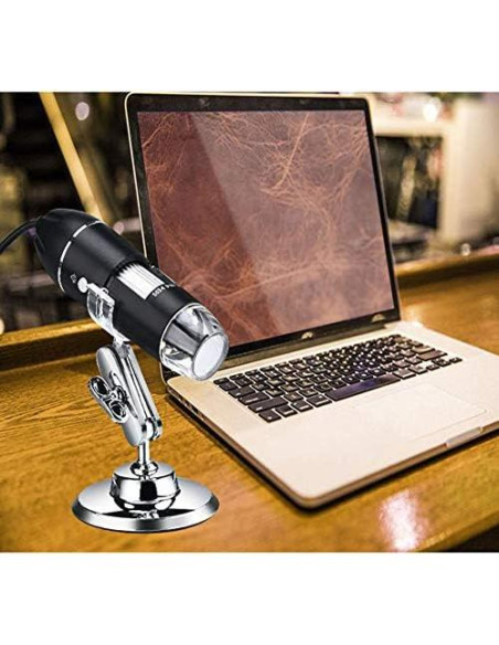 Microscopio Digital USB Meichoon 1600X 3-en-1 con Soporte Microscopio Digital USB Meichoon 1600X 3-en-1 con Soporte