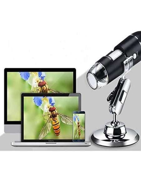Microscopio Digital USB Meichoon 1600X 3-en-1 con Soporte Microscopio Digital USB Meichoon 1600X 3-en-1 con Soporte