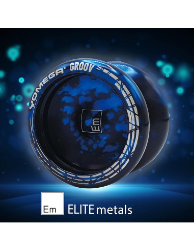 Yoyo Profesional Yomega Groov de Aluminio - Negro y Azul