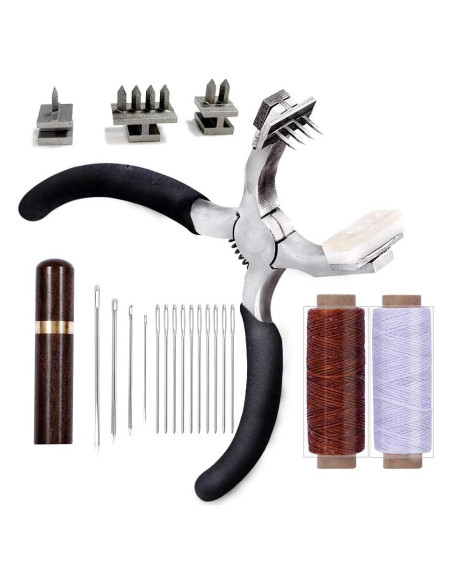 Perforadora de Agujeros BUTUZE para Cuero 4mm + Agujas y Hilo Perforadora de Agujeros BUTUZE para Cuero 4mm + Agujas y Hilo