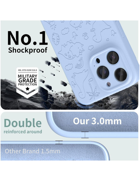 Funda Magnética OAOA para iPhone 15 Pro, Silicona Líquida, Dinosaurio Azul Funda Magnética OAOA para iPhone 15 Pro, Silicona Líquida, Dinosaurio Azul