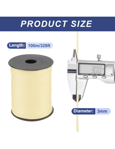 Cuerda Trenzada de Polipropileno MECCANIXITY 100m 3mm Beige