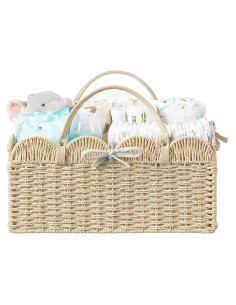 Cesta Grande para Pañales HBlife Beige, Organizador Portátil