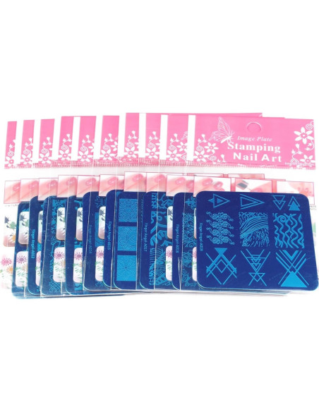 Set de Estampado de Uñas ZhuoGuan 10 Placas + Sellador Set de Estampado de Uñas ZhuoGuan 10 Placas + Sellador