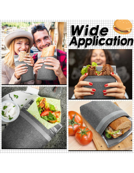 Set de 3 Bolsas de Almuerzo Reutilizables Qinyoung Gris Claro Set de 3 Bolsas de Almuerzo Reutilizables Qinyoung Gris Claro