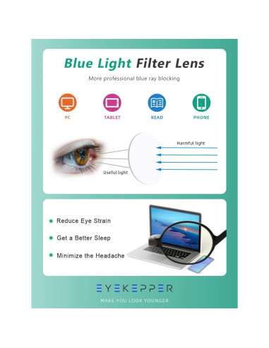 Gafas de luz azul Eyekepper BB40 - Redondas - Rojo