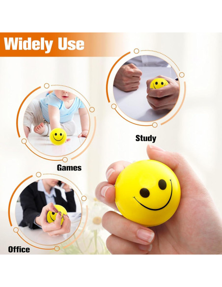 40 Pelotas Antiestrés Amarillas Gabotrie 5 cm Carita Sonriente 40 Pelotas Antiestrés Amarillas Gabotrie 5 cm Carita Sonriente