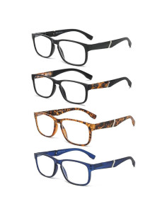 Gafas de Lectura 100 CLÁSICO Antiluz Azul Set de 4 Unidades