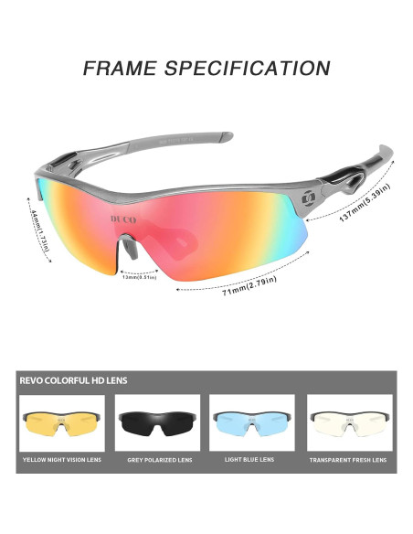 Gafas de sol deportivas DUCO con 5 lentes intercambiables Gafas de sol deportivas DUCO con 5 lentes intercambiables