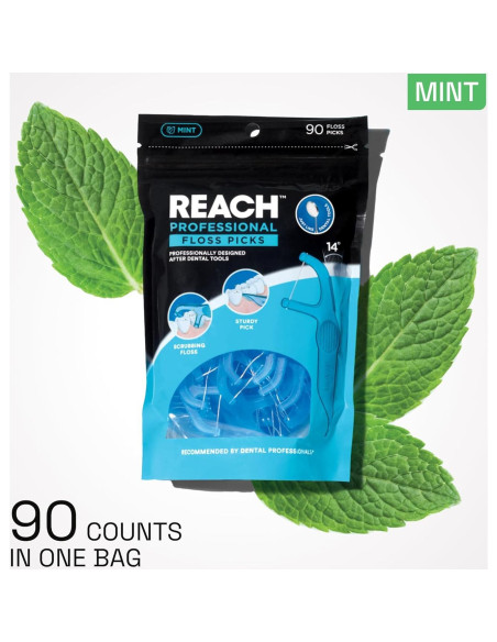 Hilo Dental REACH Menta 27.43m, Palillos para Cuidado Oral Hilo Dental REACH Menta 27.43m, Palillos para Cuidado Oral